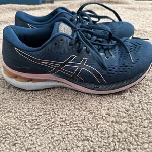 ASICS Womens Gel-Kayano 28 Running Shoes Mako Blue Barely Rose Size 8